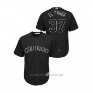 Maglia Baseball Uomo Colorado Rockies Jairo Diaz019 Players Weekend El Panda Replica Nero