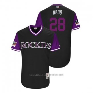 Maglia Baseball Uomo Colorado Rockies Nolan Arenado 2018 LLWS Players Weekend Nado Nero