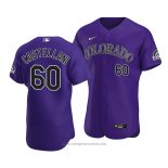 Maglia Baseball Uomo Colorado Rockies Ryan Castellani Autentico Alternato 2020 Viola