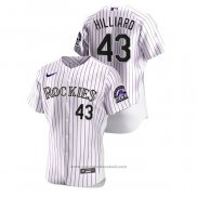 Maglia Baseball Uomo Colorado Rockies Sam Hilliard Authentic Bianco