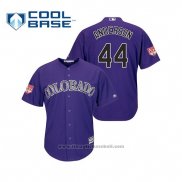 Maglia Baseball Uomo Colorado Rockies Tyler Anderson Cool Base Allenamento Primaverile 2019 Viola