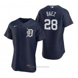 Maglia Baseball Uomo Detroit Tigers Javier Baez Autentico Alternato Blu