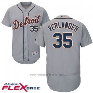 Maglia Baseball Uomo Detroit Tigers Justin Verlander Autentico Collection Flex Base Grigio