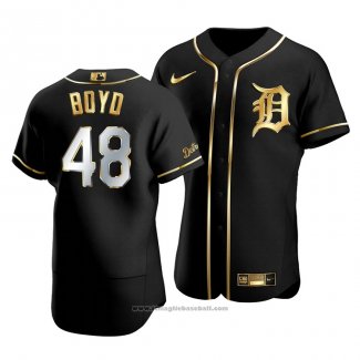 Maglia Baseball Uomo Detroit Tigers Matthew Boyd Golden Edition Autentico Nero