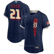 Maglia Baseball Uomo Detroit Tigers Personalizzate 2021 All Star Autentico Blu