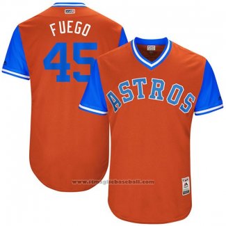 Maglia Baseball Uomo Houston Astros 2017 Little League World Series Michael Feliz Arancione