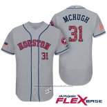 Maglia Baseball Uomo Houston Astros 2017 Stelle e Strisce Collin Mchugh Grigio Flex Base