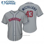 Maglia Baseball Uomo Houston Astros 2017 Stelle e Strisce Lance Mccullers Grigio Cool Base