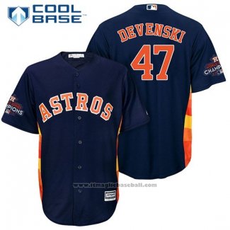 Maglia Baseball Uomo Houston Astros Chris Devenski Blu Cool Base