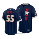 Maglia Baseball Uomo Houston Astros Ryan Pressly 2021 All Star Replica Blu