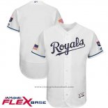 Maglia Baseball Uomo Kansas City Royals 2017 Stelle e Strisce Bianco Flex Base