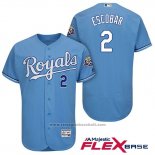 Maglia Baseball Uomo Kansas City Royals Alcides Escobar Blu Flex Base