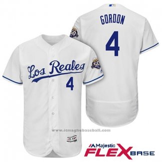 Maglia Baseball Uomo Kansas City Royals Alex Gordon Bianco Flex Base