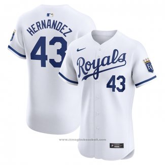 Maglia Baseball Uomo Kansas City Royals Carlos Hernandez Home Elite Bianco