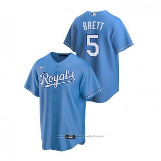 Maglia Baseball Uomo Kansas City Royals George Brett Replica Alternato Blu