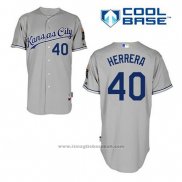 Maglia Baseball Uomo Kansas City Royals Kelvin Herrera 40 Grigio Cool Base