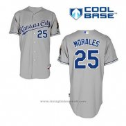 Maglia Baseball Uomo Kansas City Royals Kendrys Morales 25 Grigio Cool Base