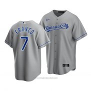 Maglia Baseball Uomo Kansas City Royals Maikel Franco Replica Cool Base Road Grigio