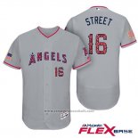 Maglia Baseball Uomo Los Angeles Angels 2017 Stelle e Strisce Huston Street Grigio Flex Base