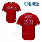 Maglia Baseball Uomo Los Angeles Angels C.j. Wilson 33 Rosso Alternato Cool Base