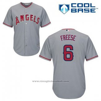 Maglia Baseball Uomo Los Angeles Angels David Freese 6 Grigio Cool Base