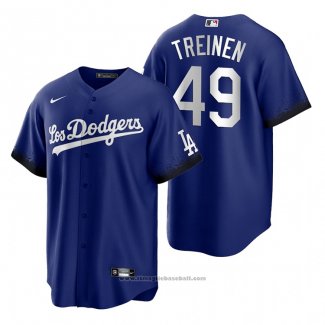 Maglia Baseball Uomo Los Angeles Dodgers Blake Treinen 2021 City Connect Replica Blu