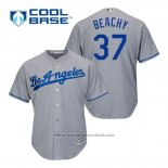Maglia Baseball Uomo Los Angeles Dodgers Brandon Beachy 37 Grigio Cool Base
