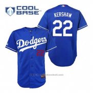 Maglia Baseball Uomo Los Angeles Dodgers Clayton Kershaw 22 Blu Cool Base