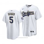 Maglia Baseball Uomo Los Angeles Dodgers Corey Seager 2021 Gold Program Replica Bianco