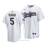 Maglia Baseball Uomo Los Angeles Dodgers Corey Seager 2021 Gold Program Replica Bianco