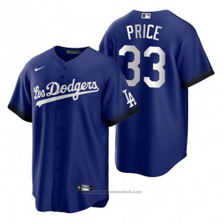 Maglia Baseball Uomo Los Angeles Dodgers David Price 2021 City Connect Replica Blu