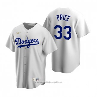 Maglia Baseball Uomo Los Angeles Dodgers David Price Cooperstown Collection Primera Bianco