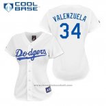 Maglia Baseball Uomo Los Angeles Dodgers Fernando Valenzuela 34 Bianco Cool Base