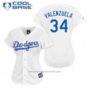 Maglia Baseball Uomo Los Angeles Dodgers Fernando Valenzuela 34 Bianco Cool Base