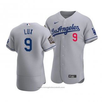 Maglia Baseball Uomo Los Angeles Dodgers Gavin Lux 2020 Autentico Road Grigio