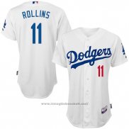 Maglia Baseball Uomo Los Angeles Dodgers Jimmy Rollins Bianco Giocatore Autentico
