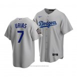 Maglia Baseball Uomo Los Angeles Dodgers Julio Urias 2020 Replica Alternato Grigio