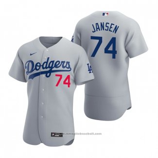 Maglia Baseball Uomo Los Angeles Dodgers Kenley Jansen Autentico 2020 Alternato Grigio