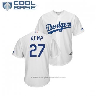 Maglia Baseball Uomo Los Angeles Dodgers Matt Kemp Cool Base Home Bianco