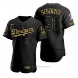 Maglia Baseball Uomo Los Angeles Dodgers Max Scherzer Nero 2021 Salute To Service