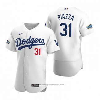 Maglia Baseball Uomo Los Angeles Dodgers Mike Piazza Autentico 2020 Primera Bianco