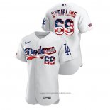 Maglia Baseball Uomo Los Angeles Dodgers Ross Stripling 2020 Stars & Stripes 4th of July Bianco
