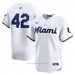 Maglia Baseball Uomo Miami Marlins 2024 Jackie Robinson Day Home Limited Bianco