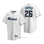 Maglia Baseball Uomo Miami Marlins Garrett Cooper Replica Home Bianco