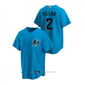 Maglia Baseball Uomo Miami Marlins Jonathan Villar Replica Alternato Blu