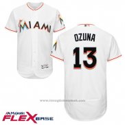 Maglia Baseball Uomo Miami Marlins Marcell Ozuna Bianco Autentico Collection Flex Base