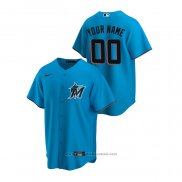 Maglia Baseball Uomo Miami Marlins Personalizzate Replica Alternato Blu