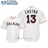 Maglia Baseball Uomo Miami Marlins Starlin Castro Cool Base Home Bianco