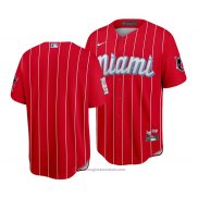 Maglia Baseball Uomo Miami Miami Marlins 2021 City Connect Replica Rosso