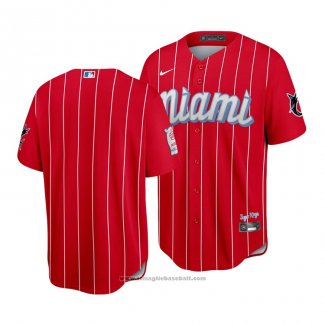 Maglia Baseball Uomo Miami Miami Marlins 2021 City Connect Replica Rosso